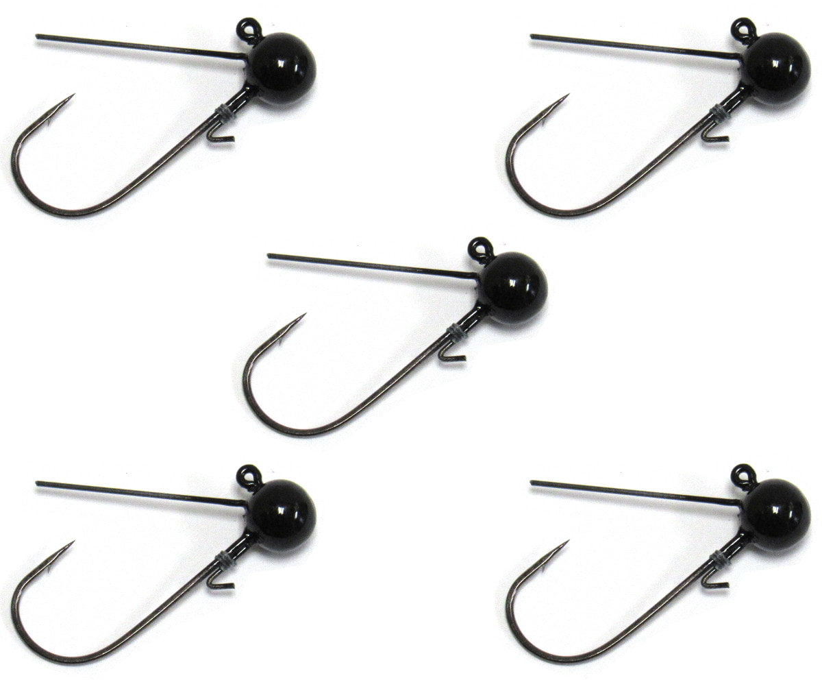 Tungsten Weedless Ned Rig Jigheads (1/8oz, 5 Pack)