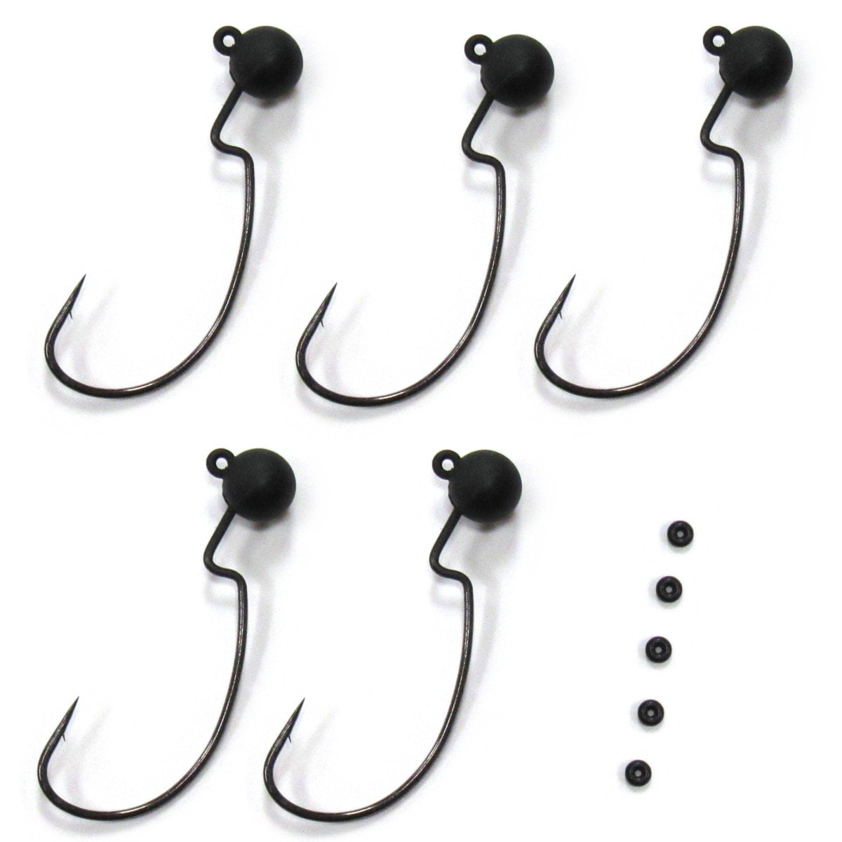 Tungsten Offset Weedless Ned Rig Jigheads (5 Pack w/ Bait Pegs)
