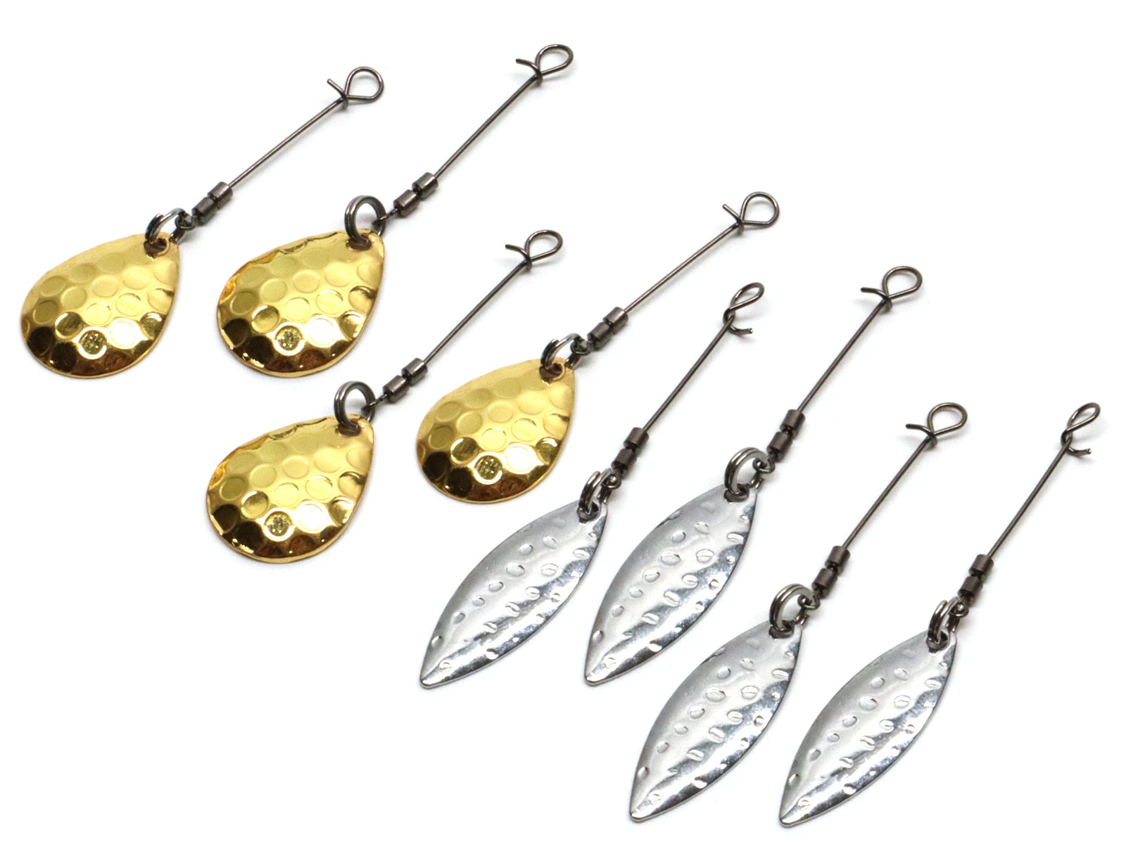 blades for fishing lures Harmony Fishing – Replacement blade assemblies for Razor Series UnderSpins  (8 blade, swivel, wire assemblies – 4 silver willow, 4 gold colorado) –  Harmony Fishing Company