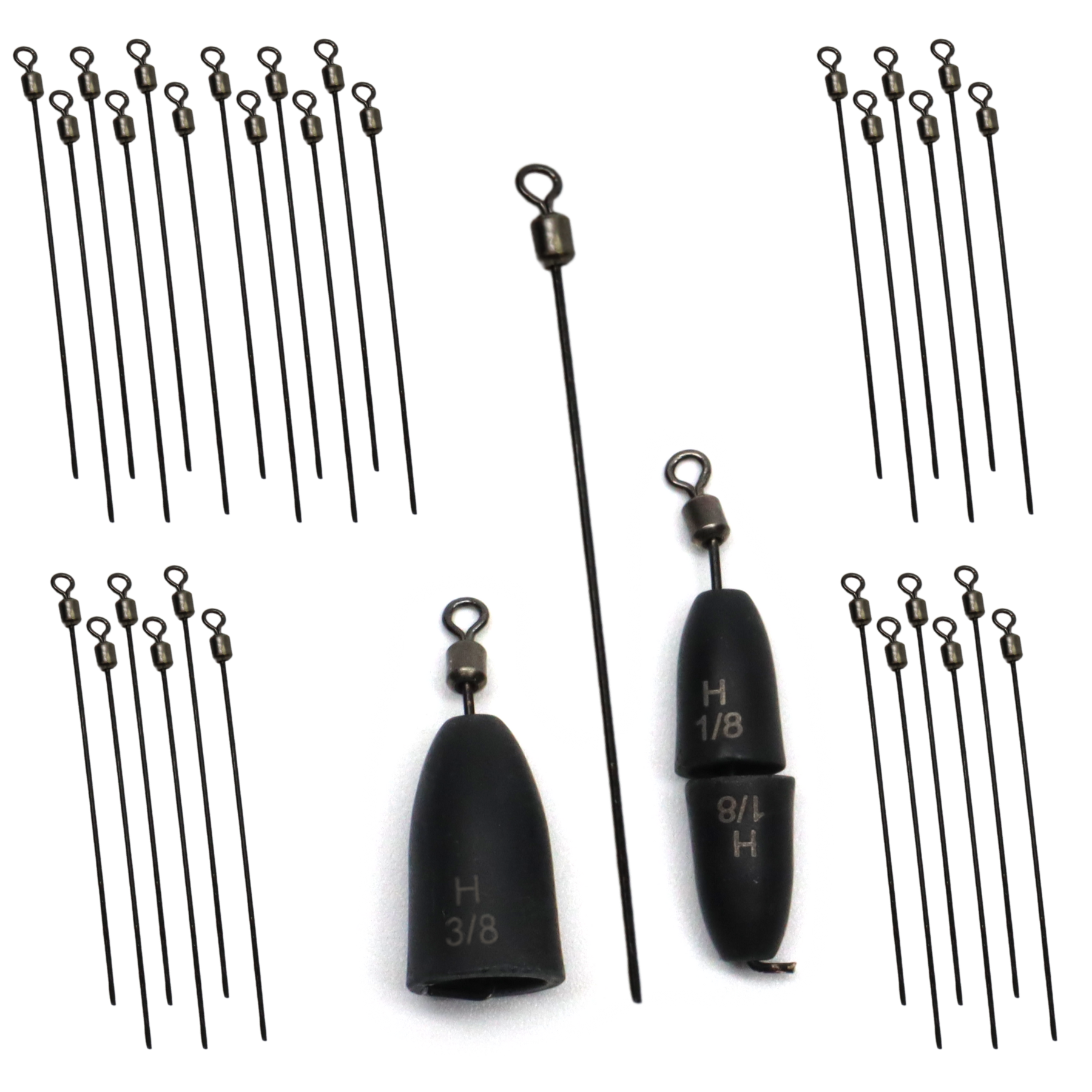 Harmony Fishing  Free Rig Wires  Turn any fishing weight into a Free Rig (30  Pack)  Harmony Fishing Company