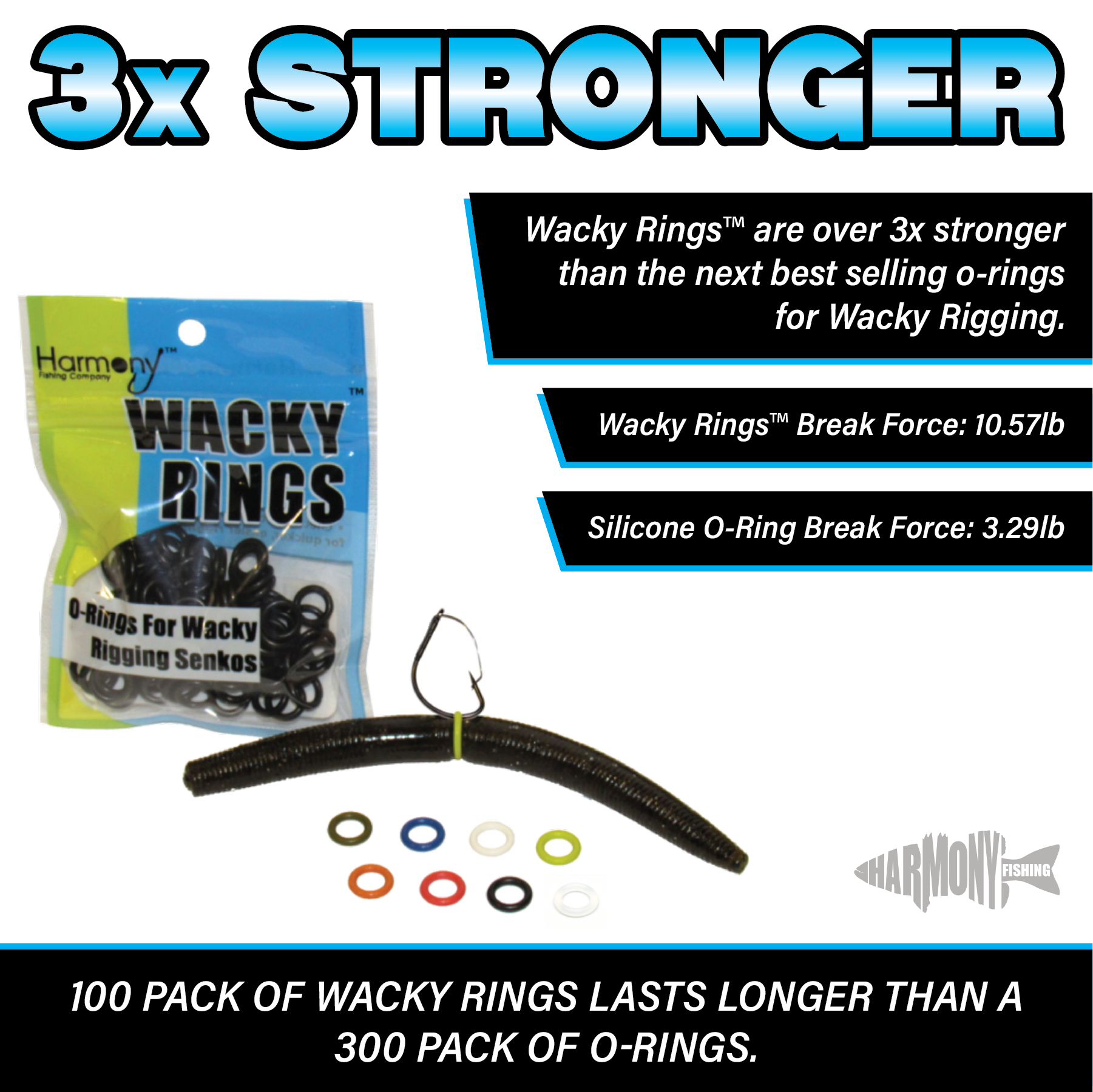 Wacky Rings (100 Pack, Select Size/Color)