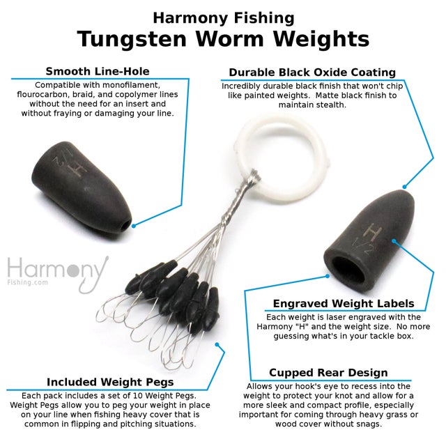 tungsten worm weights Sizes on all weights (Not easy to lose painted.no  fade)