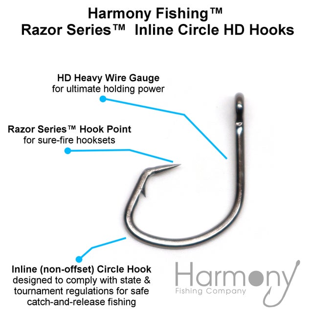 Razor Series Inline Circle HD Hooks - Harmony Fishing