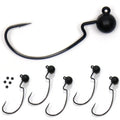 Tungsten Offset Weedless Ned Rig Jigheads (5 Pack w/ Bait Pegs)