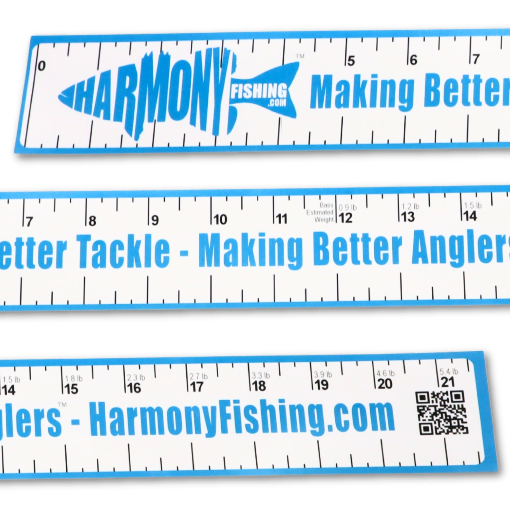 Pro-Series 21" Bass Fishing Ruler Decal with Weight Estimator (3 pack)