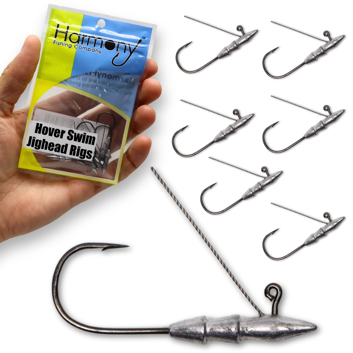 Hover Swim Minnow Rig Jigheads for Bass Fishing (6 Pack)