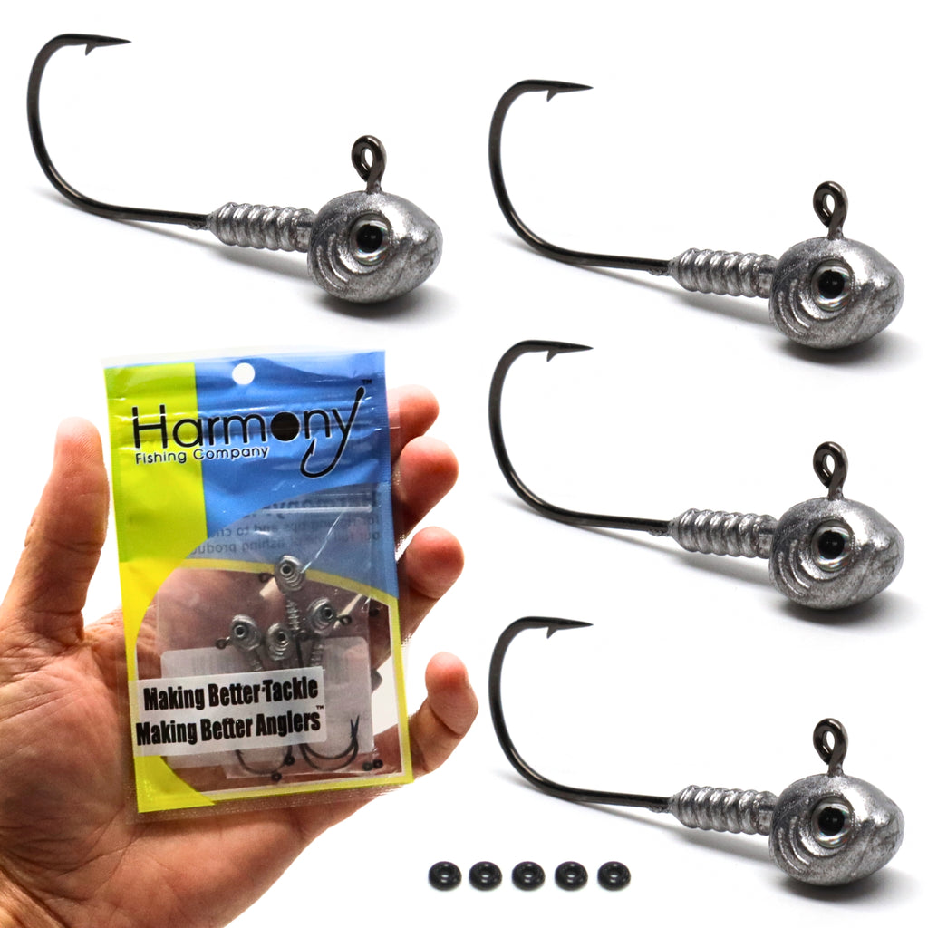 Swimbait Jig Heads (4-Pack with 5 Bait Pegs) Tournament Grade Minnow Swimming Jig Heads