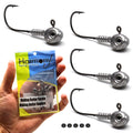 Swimbait Jig Heads (4-Pack with 5 Bait Pegs) Tournament Grade Minnow Swimming Jig Heads