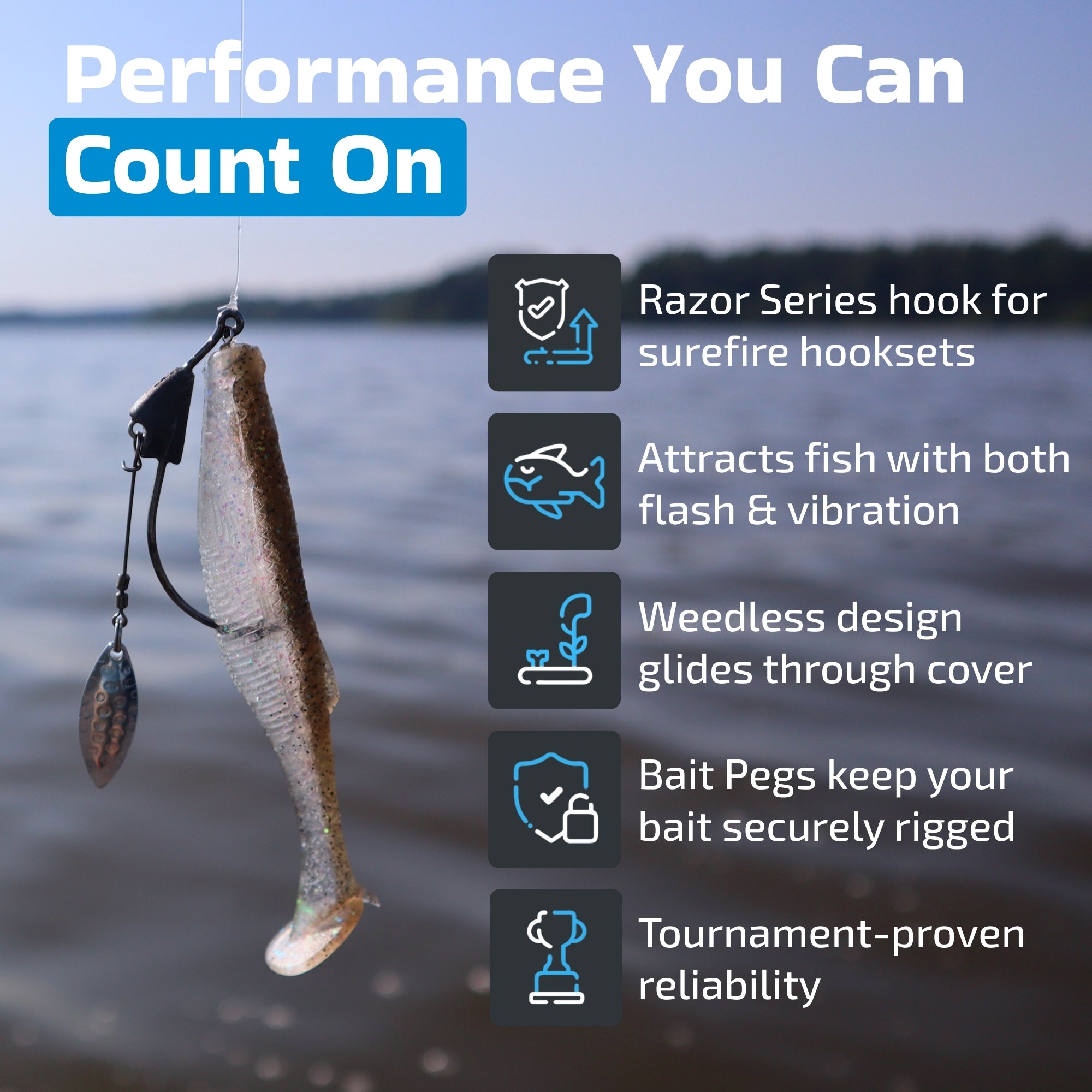 Razor Series UnderSpin Hooks (4 Pack)