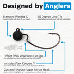 Offset Weedless Ned Rig Jigheads with Flex Keepers (5 Pack)