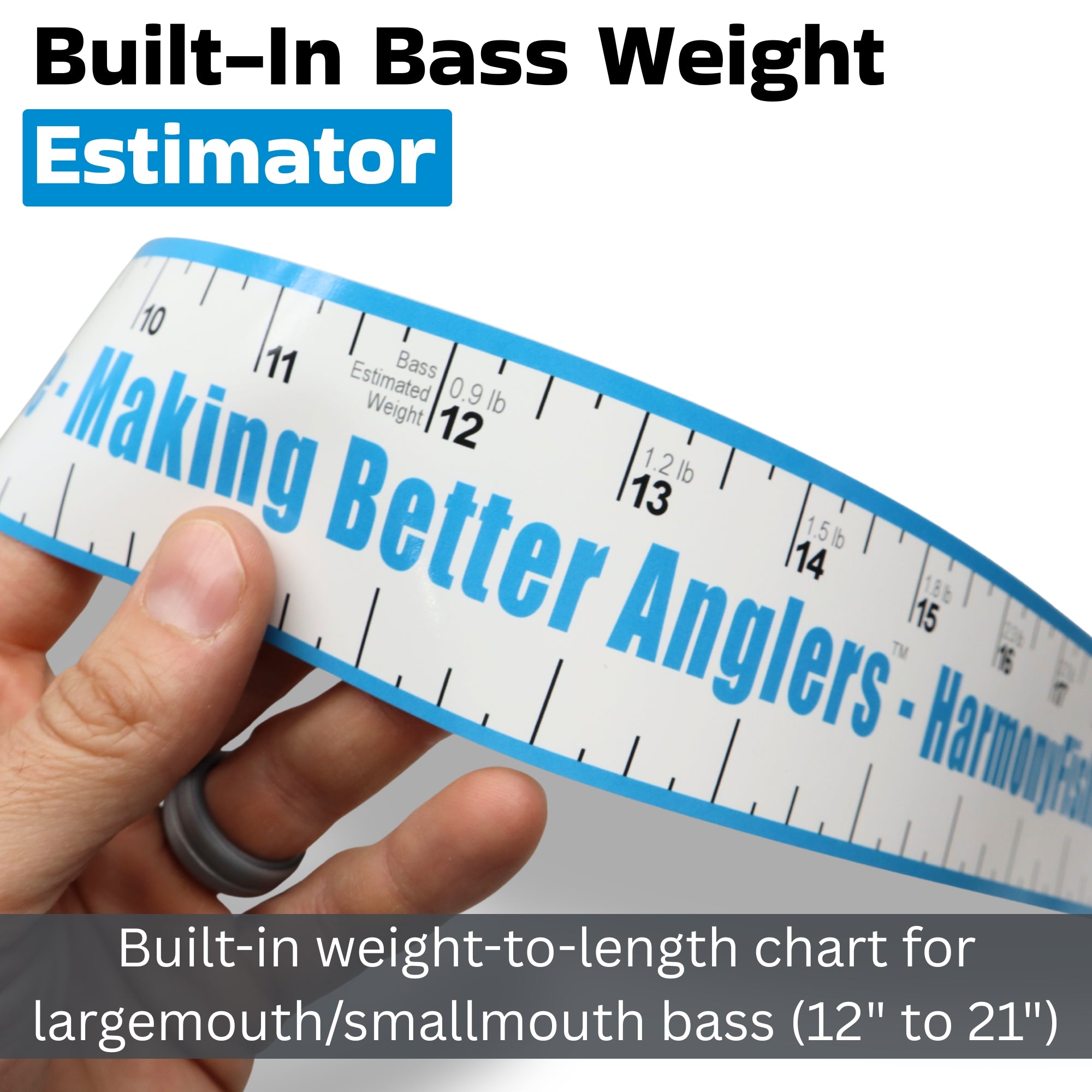 Pro-Series 21" Bass Fishing Ruler Decal with Weight Estimator (3 pack)