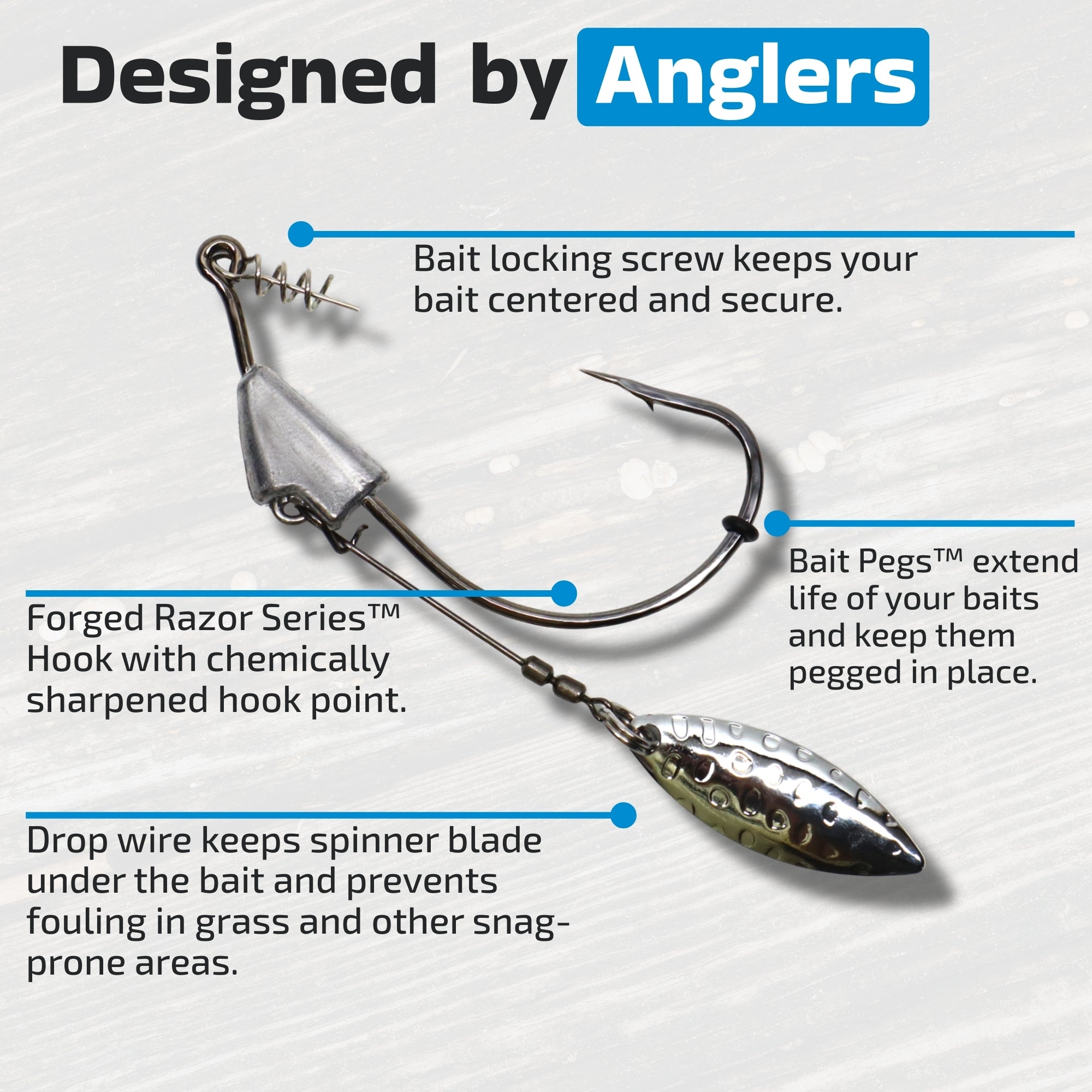 Razor Series UnderSpin Hooks (4 Pack)
