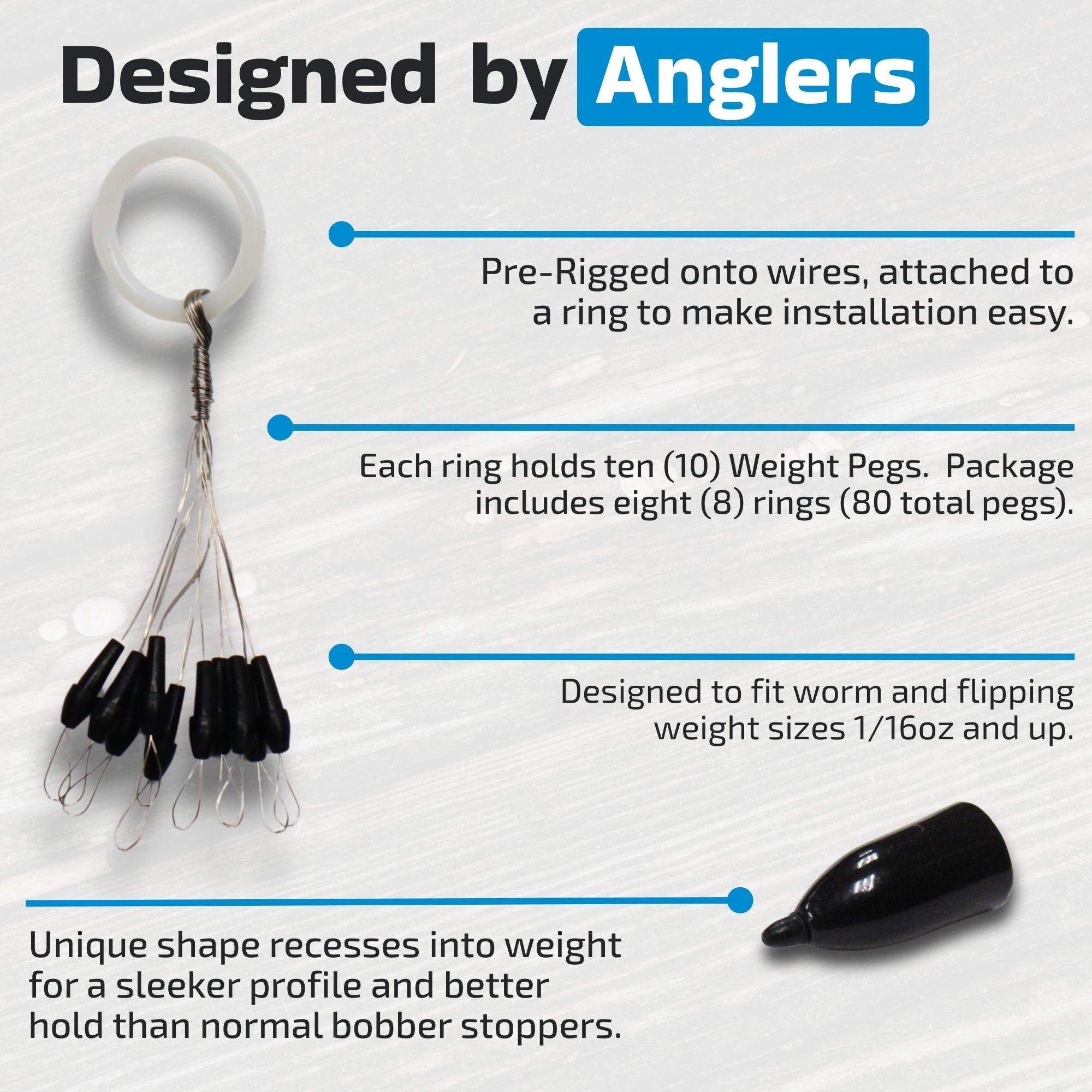 Harmony Fishing - Weight Pegs Harmony Fishing Company Harmony Fishing - Weight Pegs Harmony Fishing Company