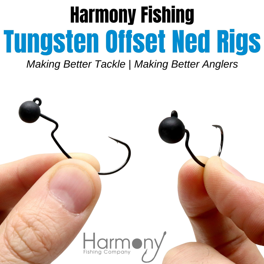 Tungsten Offset Weedless Ned Rig Jigheads (5 Pack w/ Bait Pegs)