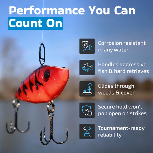 best fishing lure clips Harmony Fishing Stealth Clips (25 Pack) [Black Stainless] – Harmony Fishing  Company