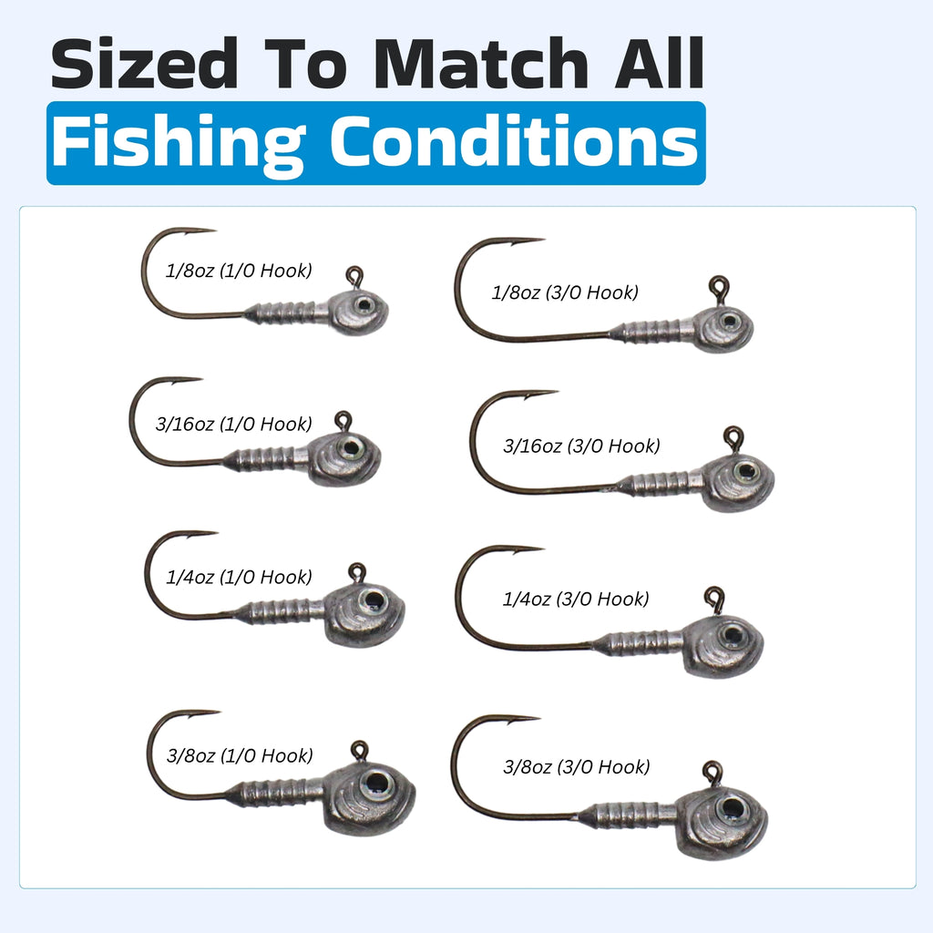 Swimbait Jig Heads (4-Pack with 5 Bait Pegs) Tournament Grade Minnow Swimming Jig Heads