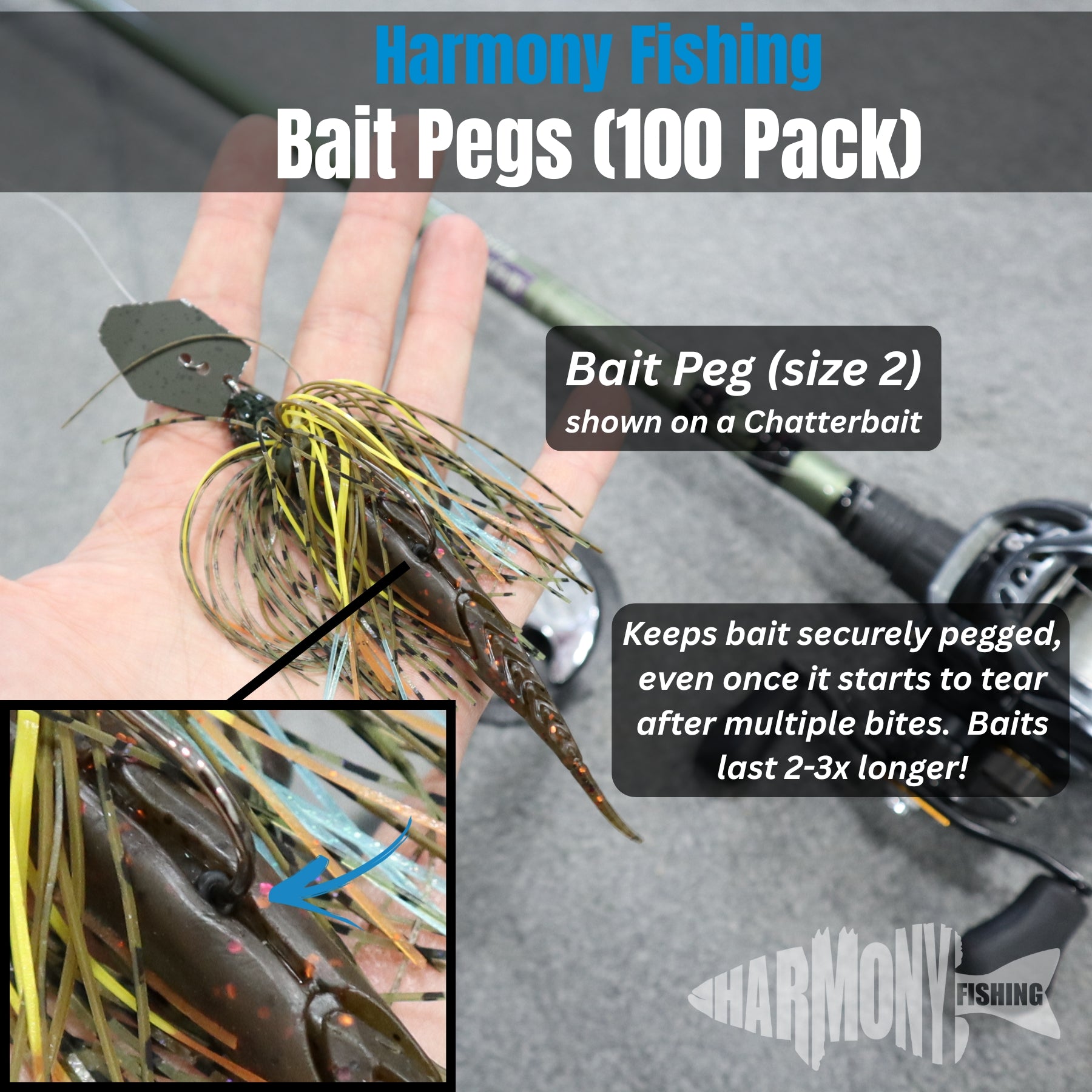 Bait Pegs (100 Pack, Select Size)