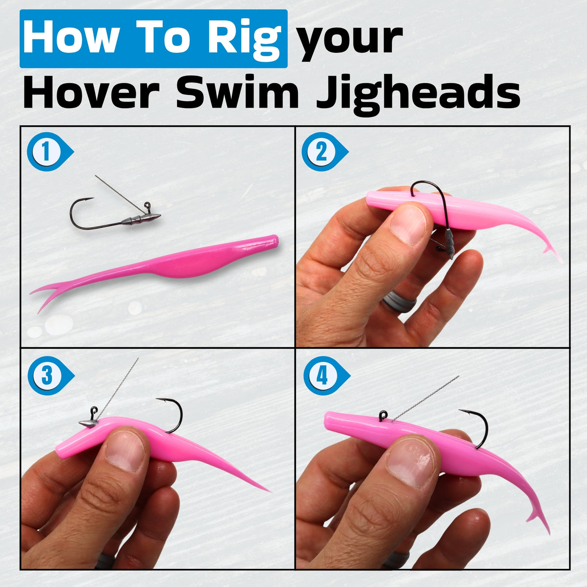 Hover Swim Minnow Rig Jigheads for Bass Fishing (6 Pack)