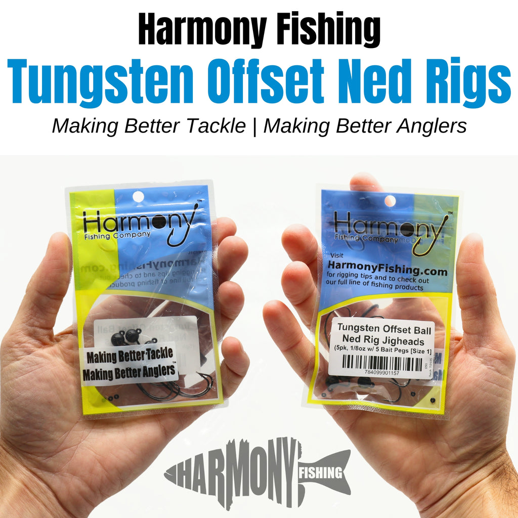 Tungsten Offset Weedless Ned Rig Jigheads (5 Pack w/ Bait Pegs)