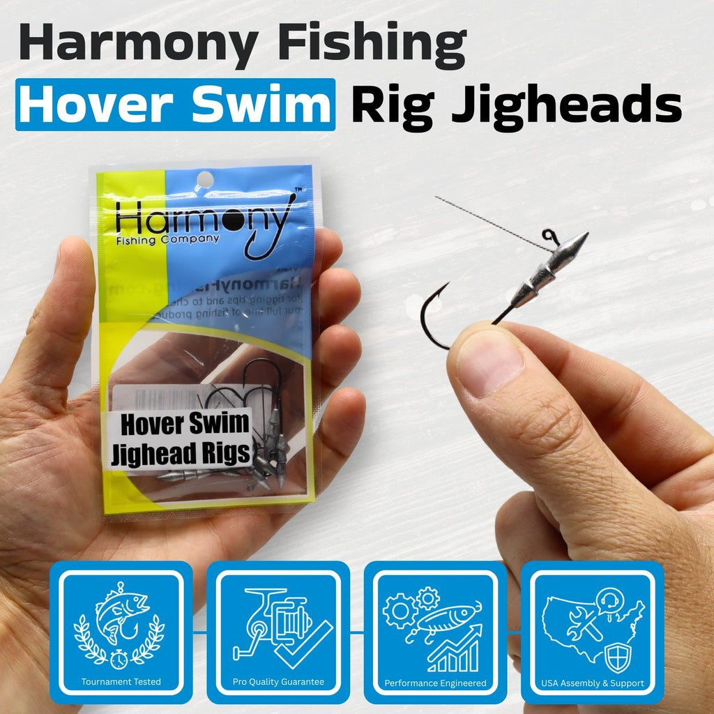 Hover Swim Minnow Rig Jigheads for Bass Fishing (6 Pack)