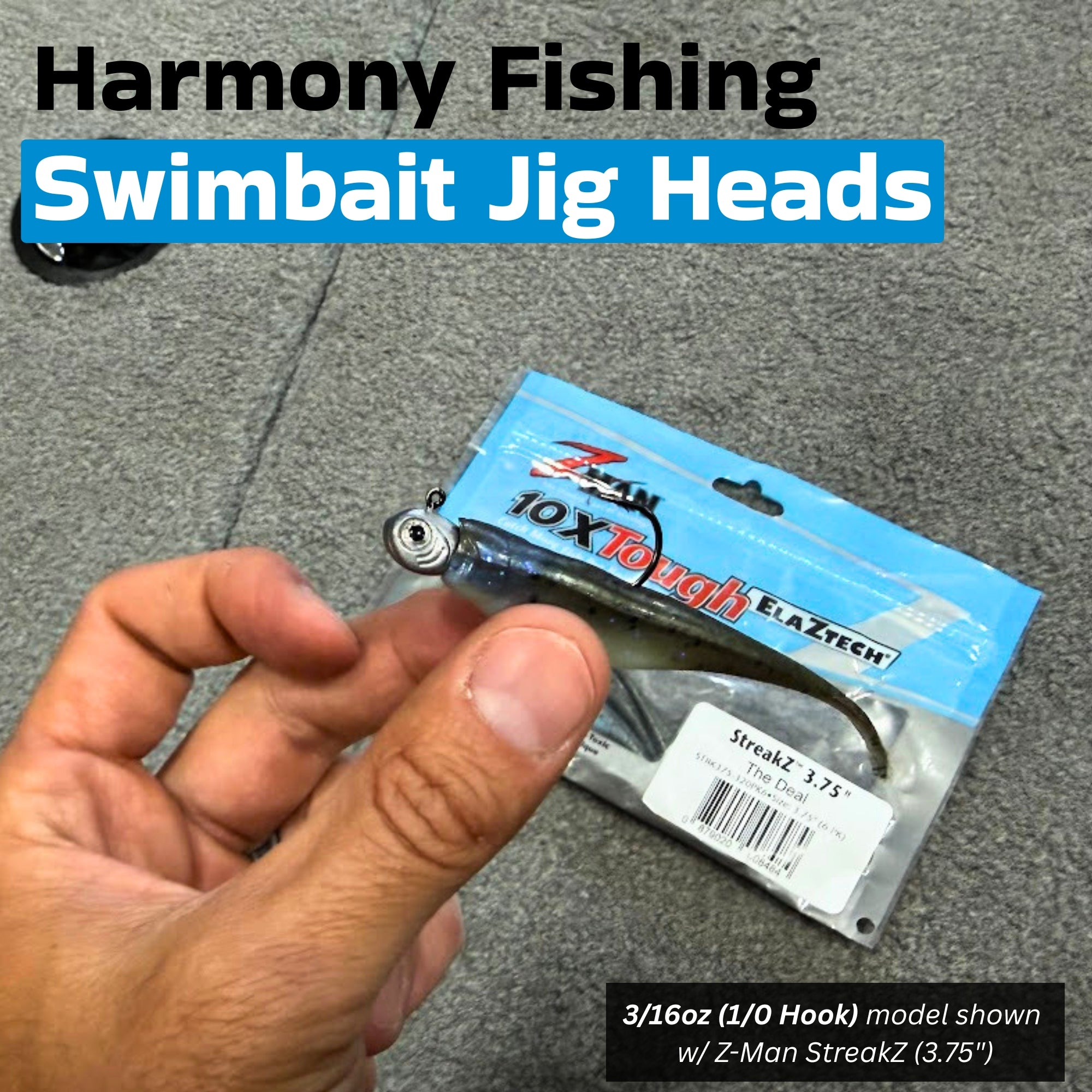 Swimbait Jig Heads (4-Pack with 5 Bait Pegs) Tournament Grade Minnow Swimming Jig Heads