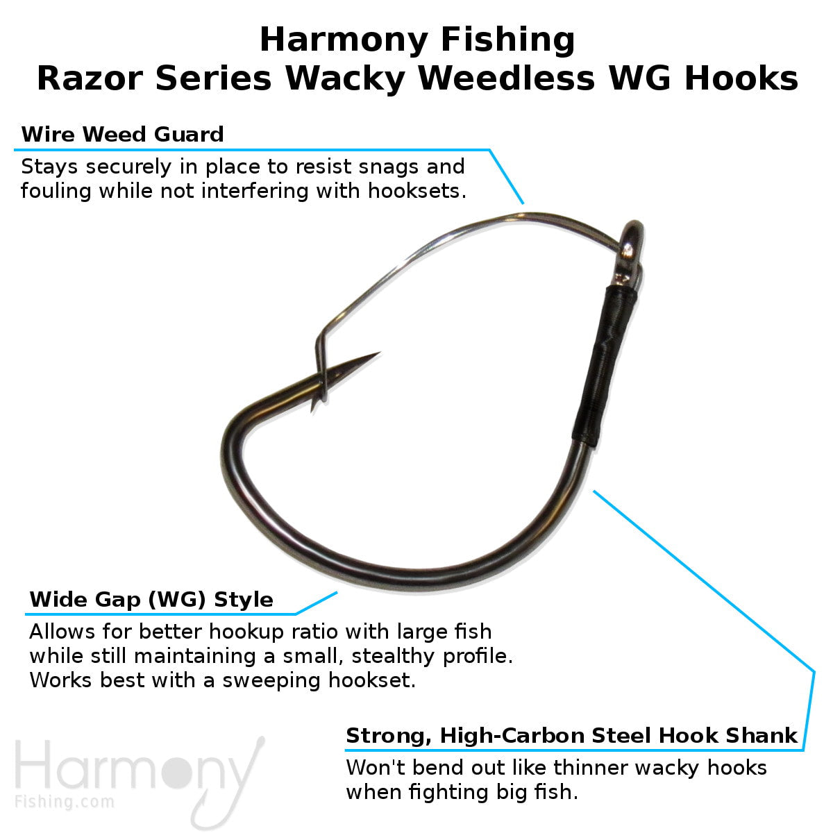 Razor Series Wacky Weedless WG Hooks