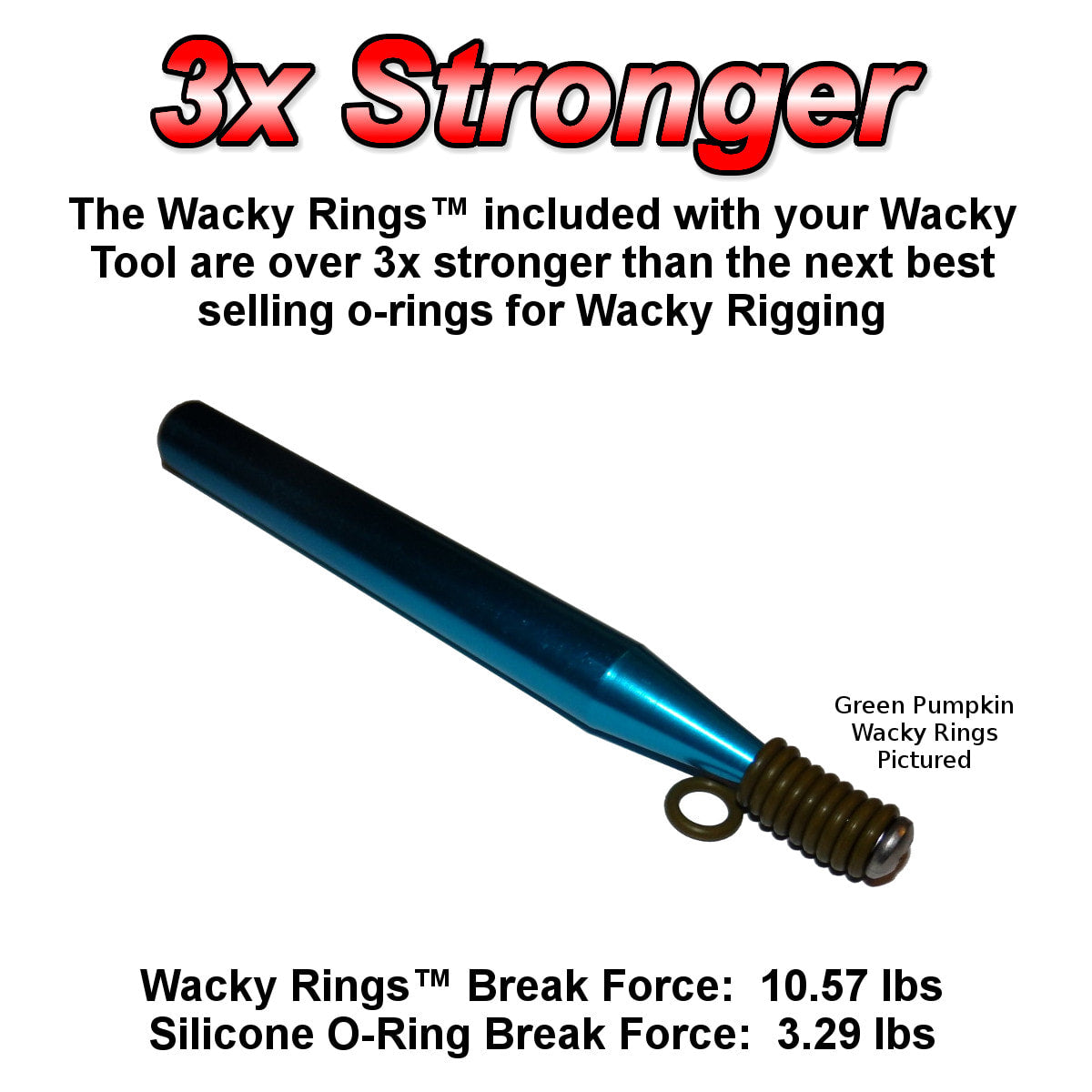 Pro-Grade Wacky Tool (Wacky Rig O-Ring Tool w/ 10 Wacky Rings for 4&5" Senkos)