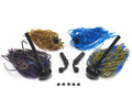 Tungsten Football Jigs (Modular Skirt System - 2 Jigs, 4 Skirts, 2 Rattles, 5 Bait Pegs)