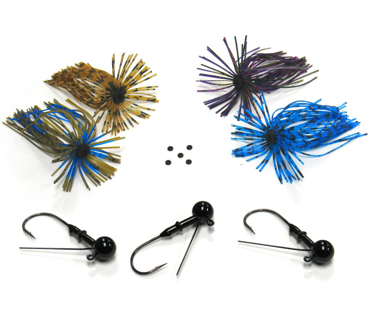 Tungsten Finesse Ball Jig MSS Kit (3 Jigs, 4 Skirts, 5 Bait Pegs)