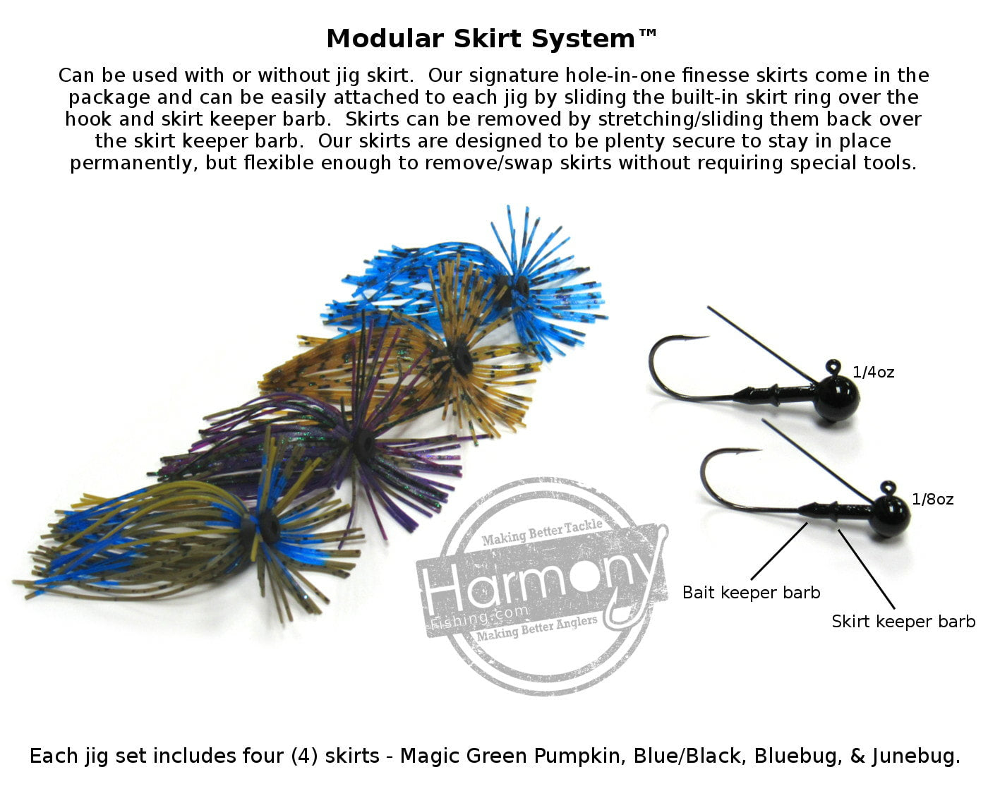 Tungsten Finesse Ball Jig MSS Kit (3 Jigs, 4 Skirts, 5 Bait Pegs)