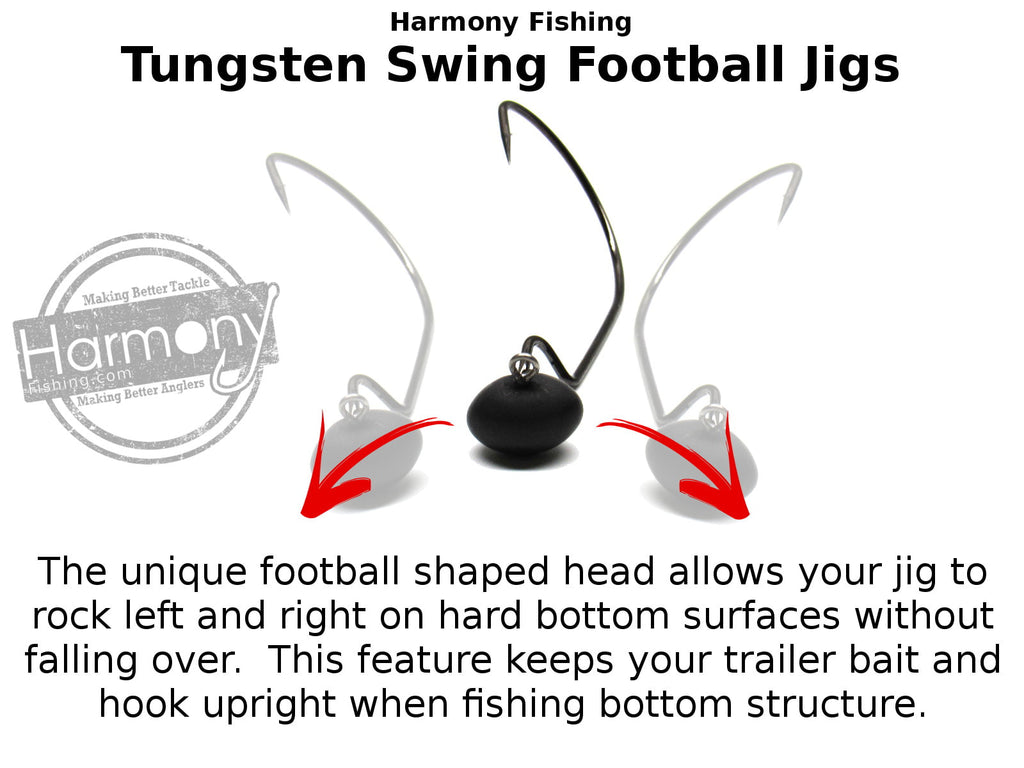 Tungsten Swing Football Jig (3 Pack w/ 10 Bait Pegs) [Select Size]