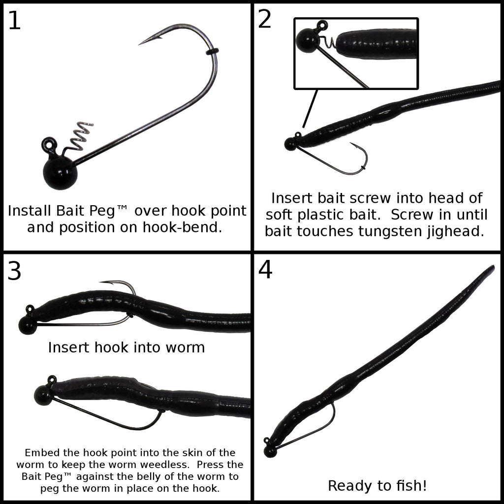 Tungsten Shakeyhead Jigs (5 Pack w/ Bait Pegs) [Select Size]