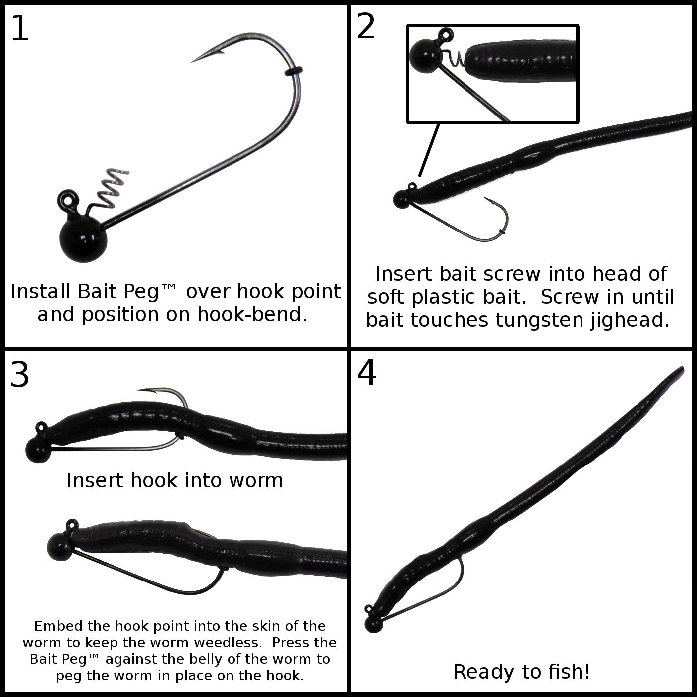 Tungsten Shakeyhead Jigs (5 Pack w/ Bait Pegs) [Select Size]
