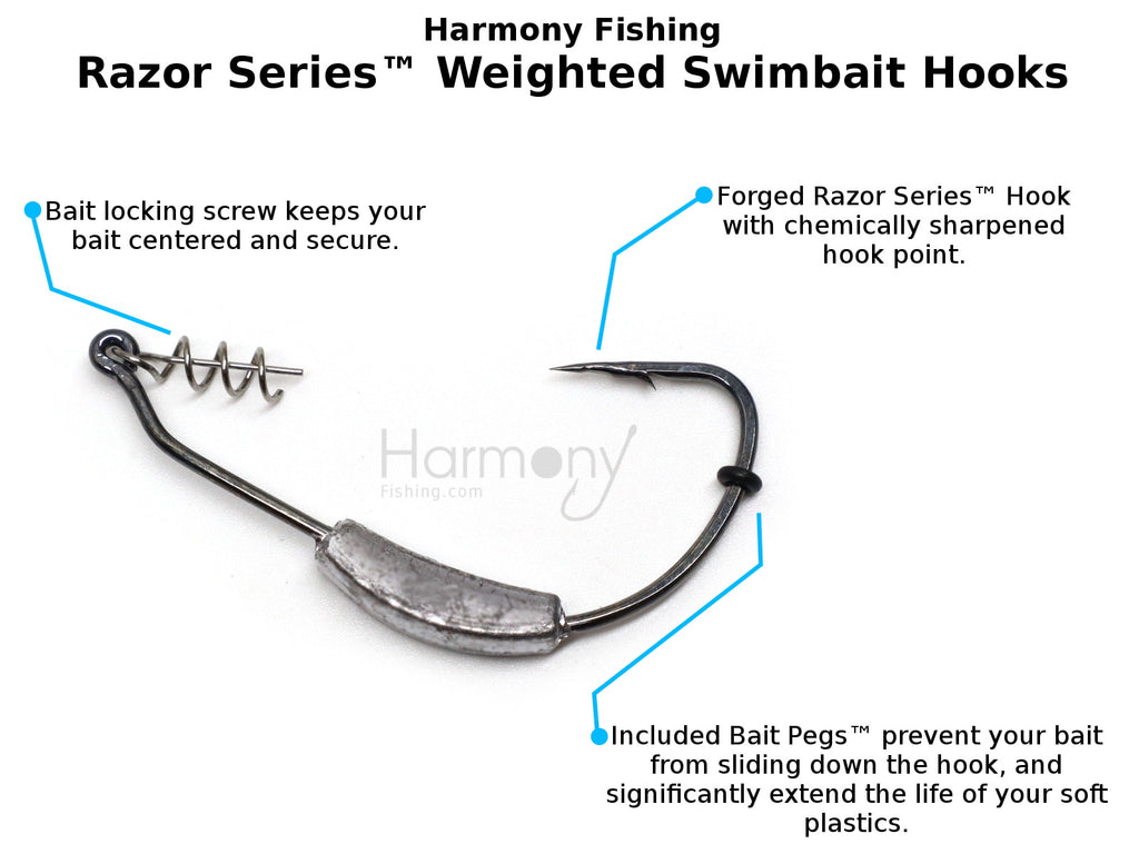 Razor Series Weighted Swimbait Hooks (5 Pack)