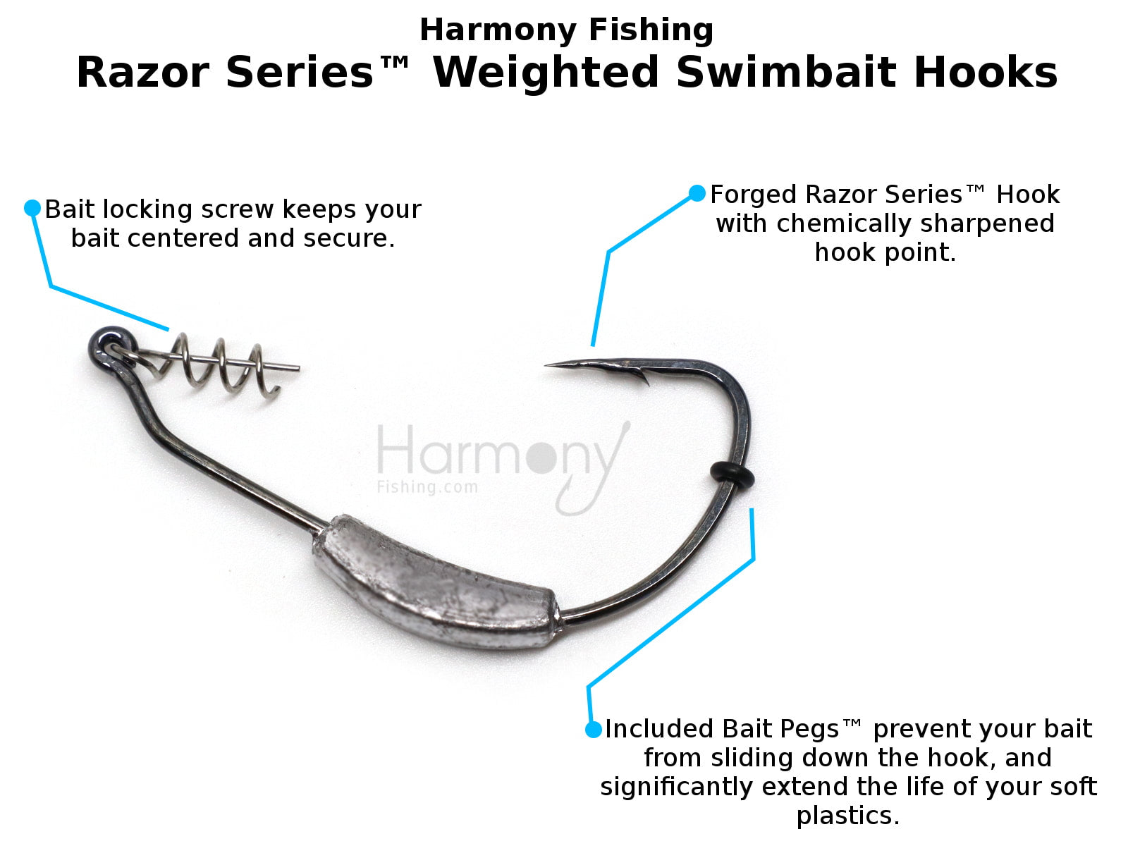 Razor Series Weighted Swimbait Hooks (5 Pack)