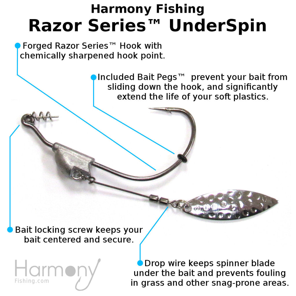 Razor Series UnderSpin Hooks (4 Pack)