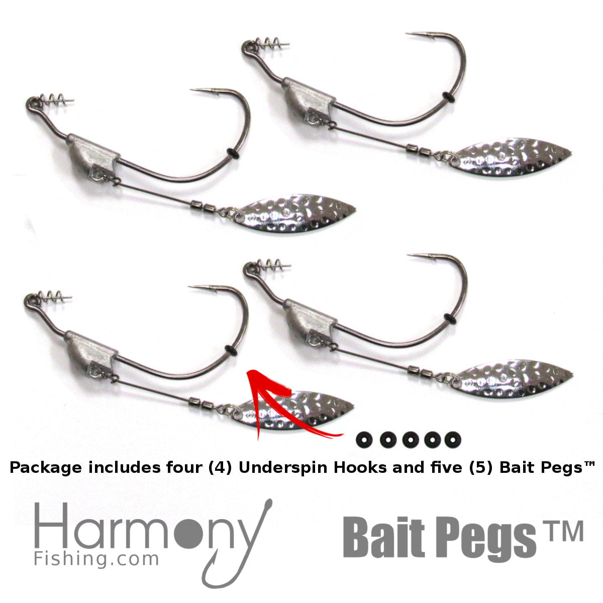 Razor Series UnderSpin Hooks (4 Pack)