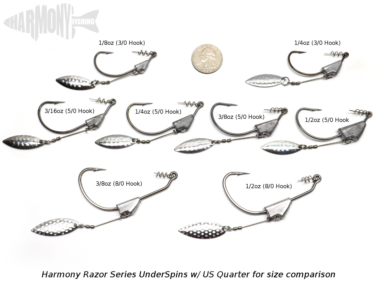 Razor Series UnderSpin Hooks (4 Pack)
