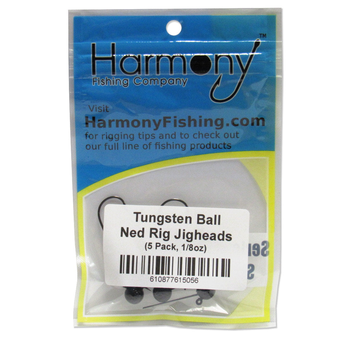Tungsten Weedless Ned Rig Jigheads (1/8oz, 5 Pack)