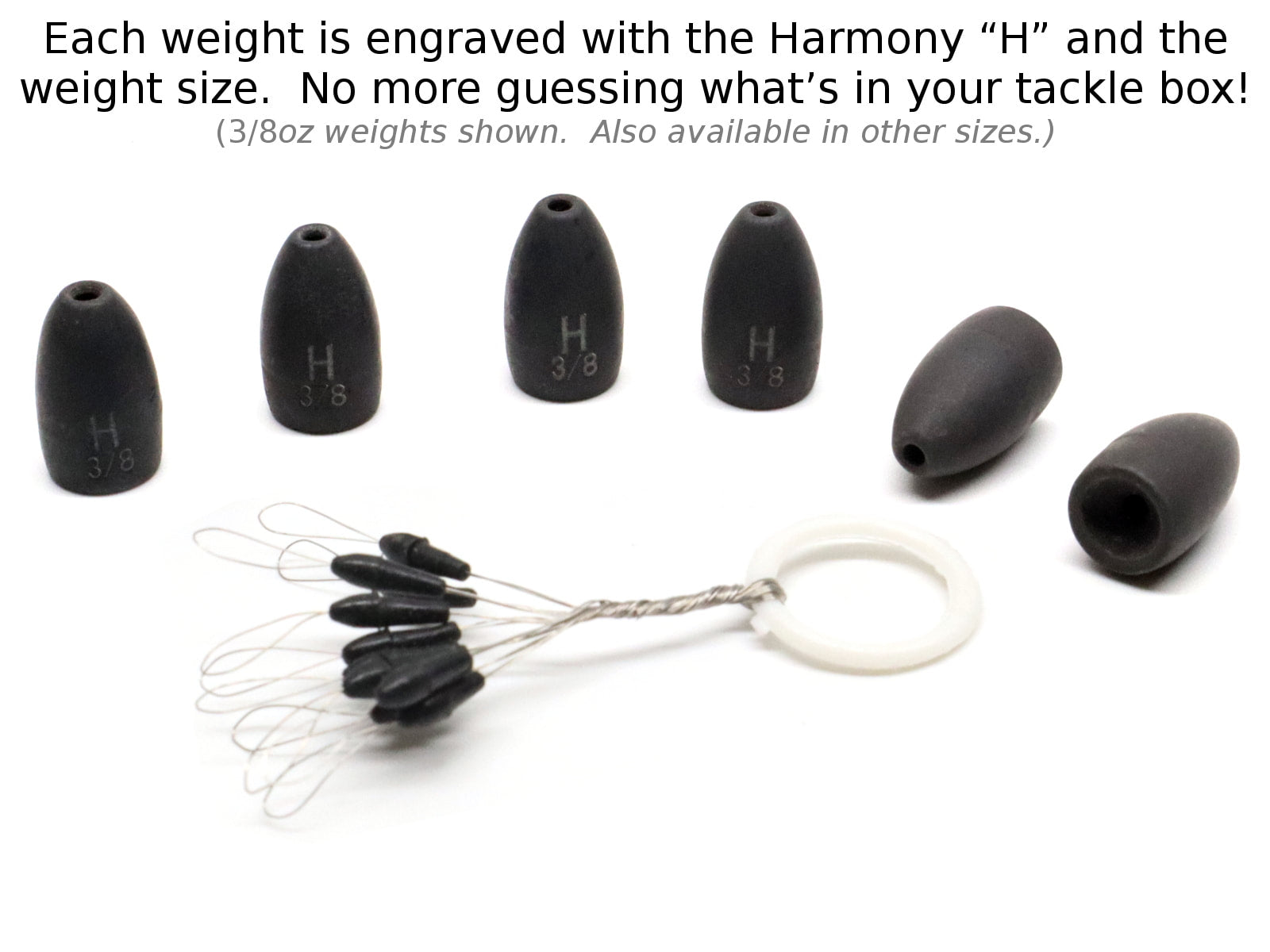 Tungsten Flipping Weights w/ Weight Pegs [Select Size, Qty]