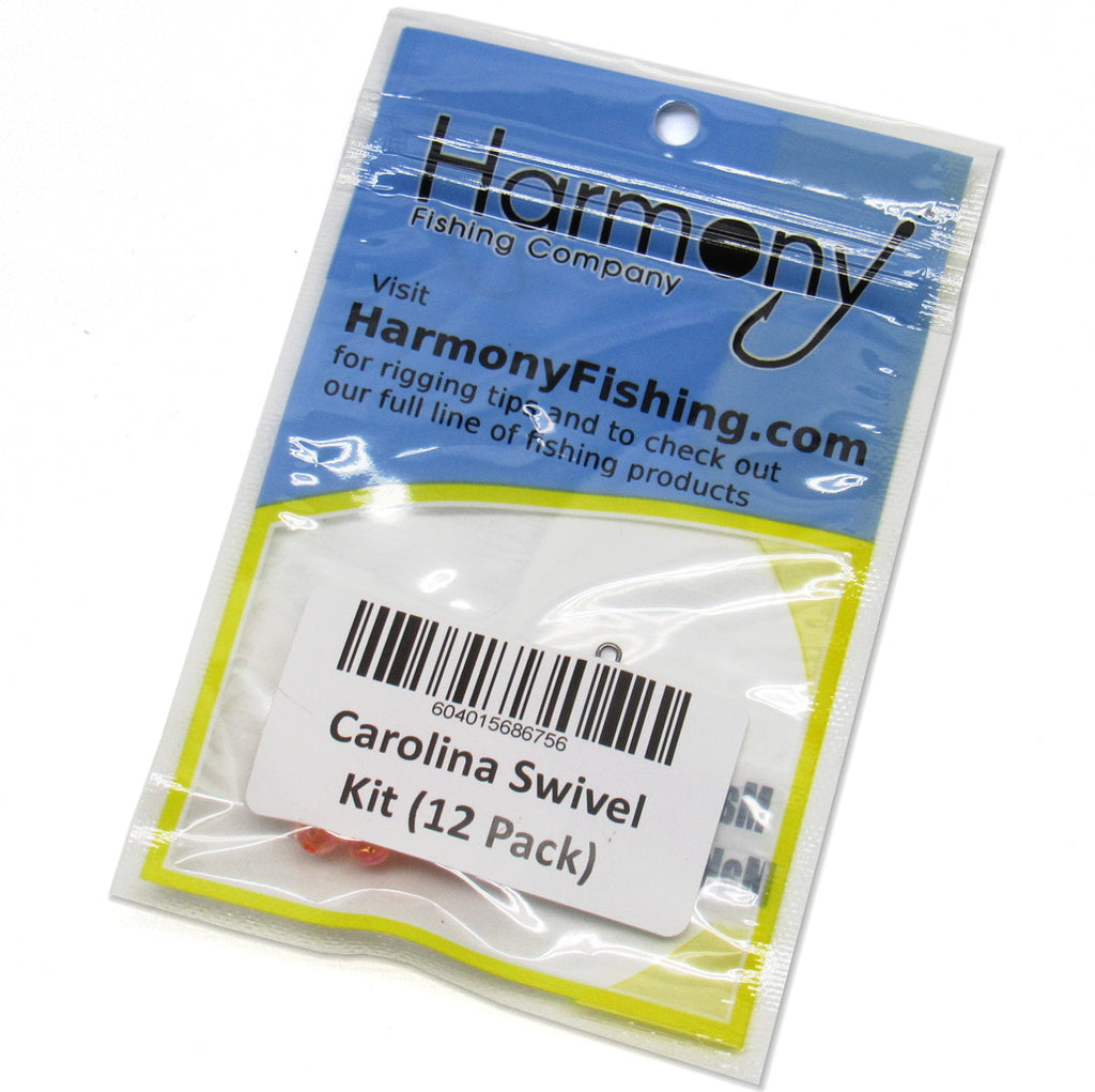 Carolina Swivel Kit (12 Pack) - 12 Swivels & 12 Beads for Carolina Rigging