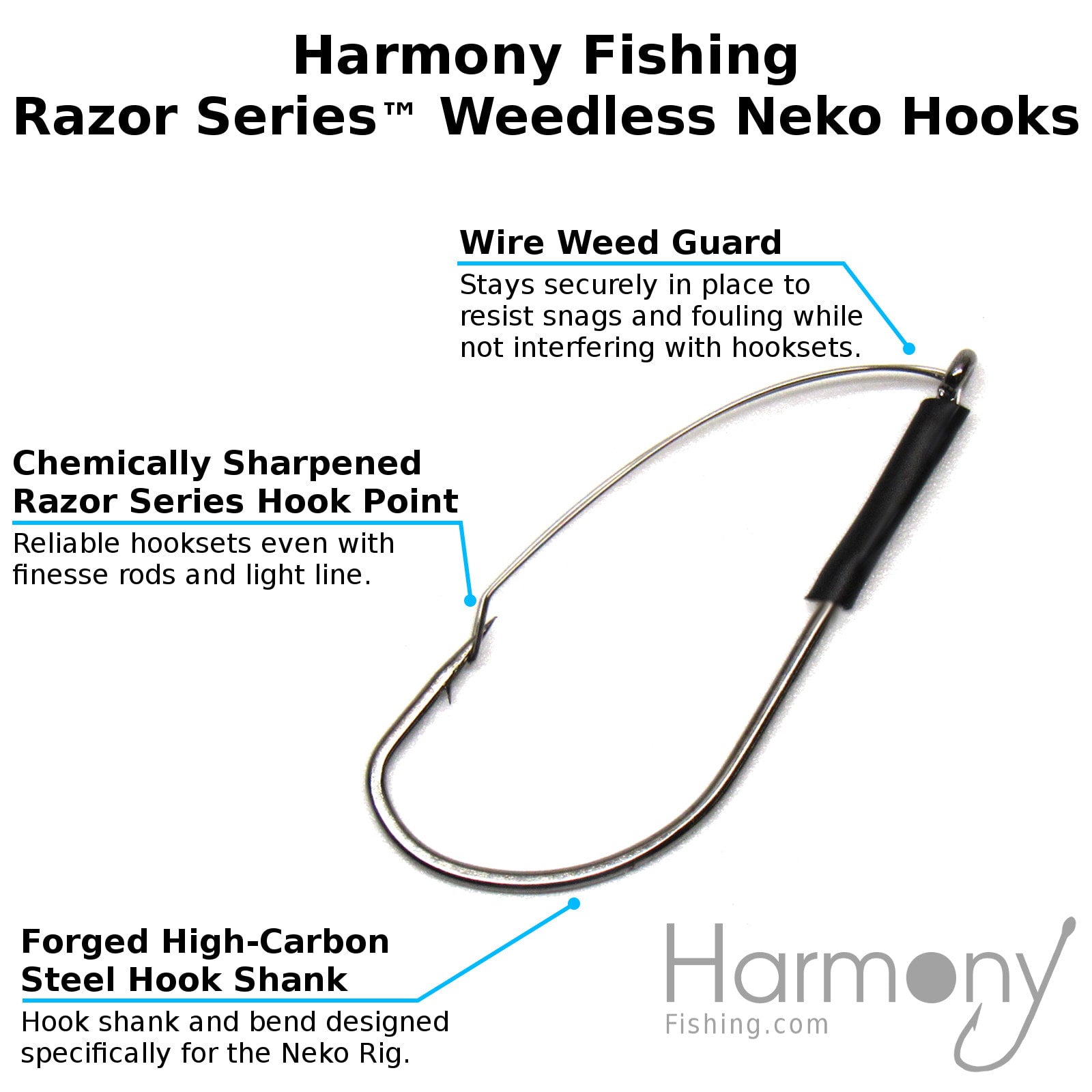 Razor Series Weedless Neko Hooks (10 Pack)