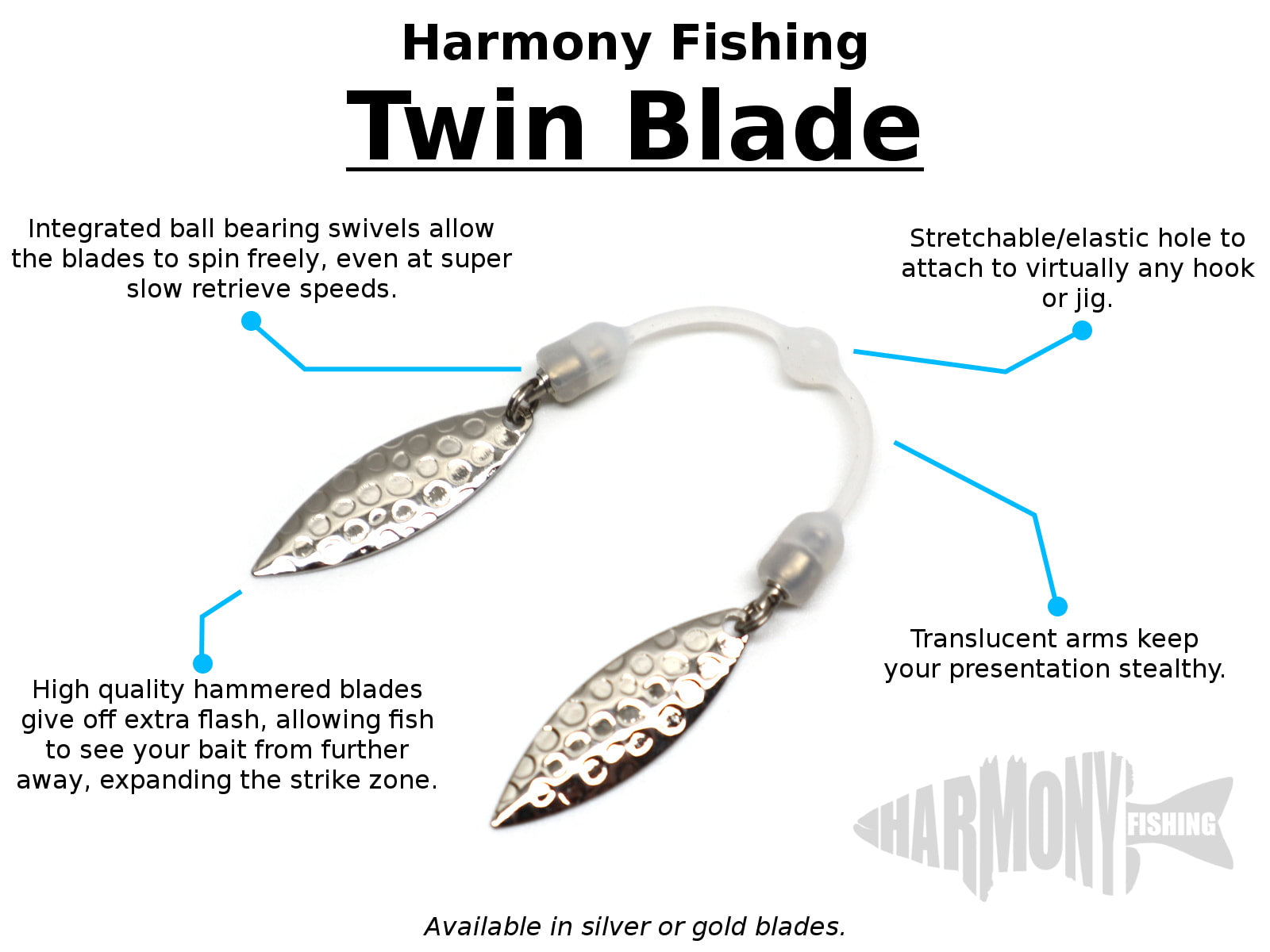 Twin Blade Slip-On Spinner Blades (6 Pack)