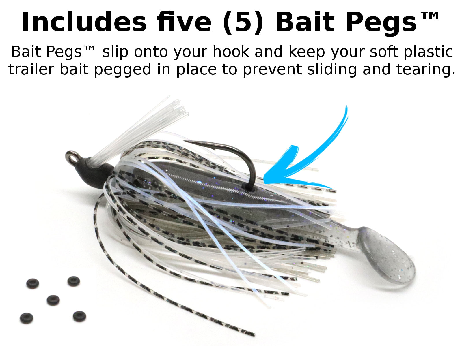 Tungsten Swim Jig Set with Quick-Change Skirts (2 Jigs, 4 Skirts, 5 Bait Pegs)