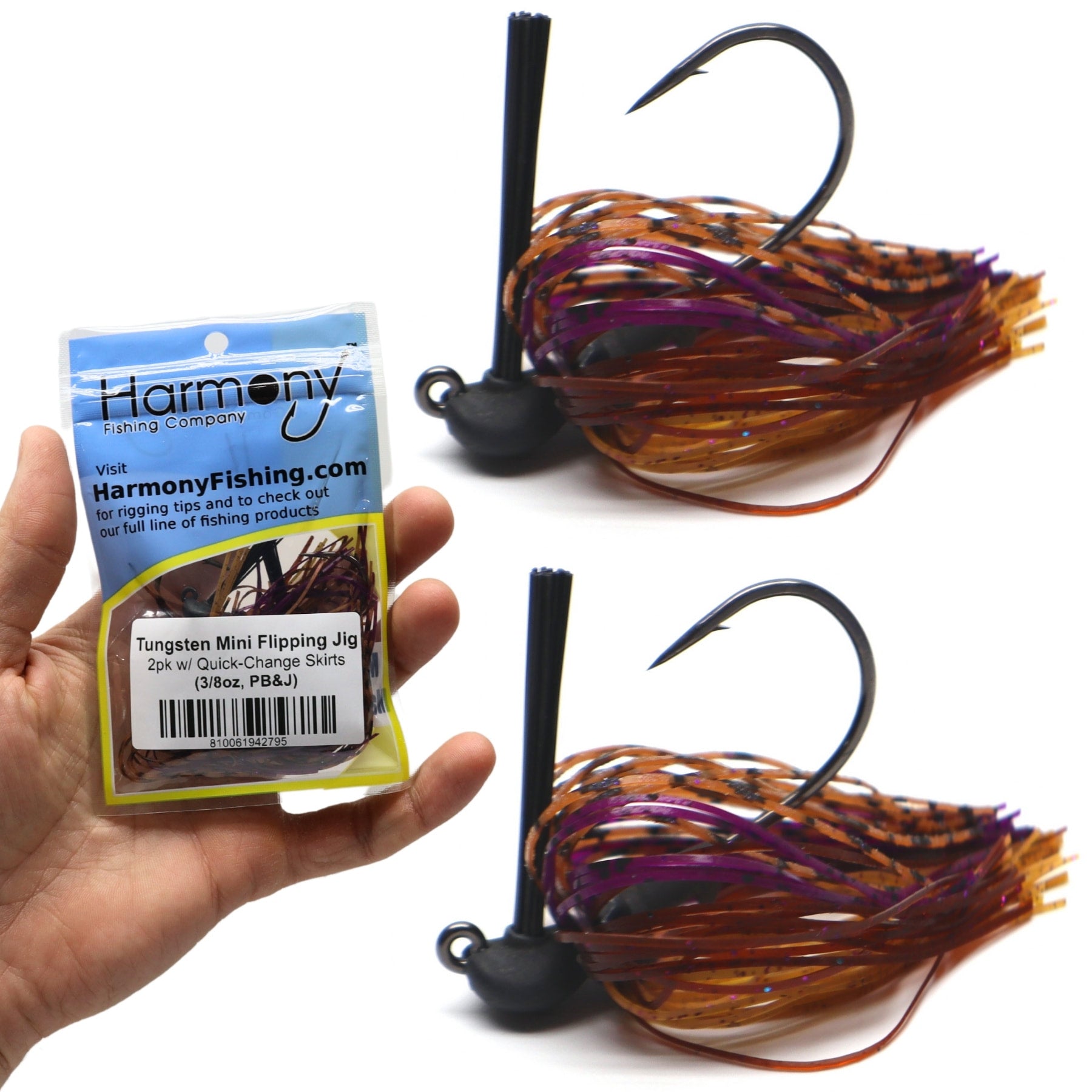 thumbnail image 2 of Harmony Fishing Company Tungsten Resin Finesse Jigs – 3 Jigs, 4 Skirts & Bait Pegs 2 of 6