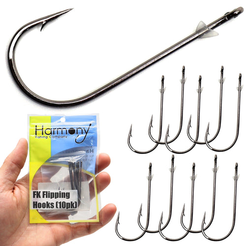 Harmony Fishing  Flex Keeper Flipping Hooks (10 Pack)  Bass Fishing  Flippin Cover Hooks | Adjustable Flexible Bait Keeper | Epoxy Sealed Eye |  HCS | ...