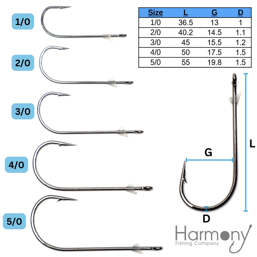Harmony Fishing – Flex Keeper Flipping Hooks (10 Pack) – Bass Fishing Flippin Cover Hooks | Adjustable Flexible Bait Keeper | Epoxy Sealed Eye | HCS