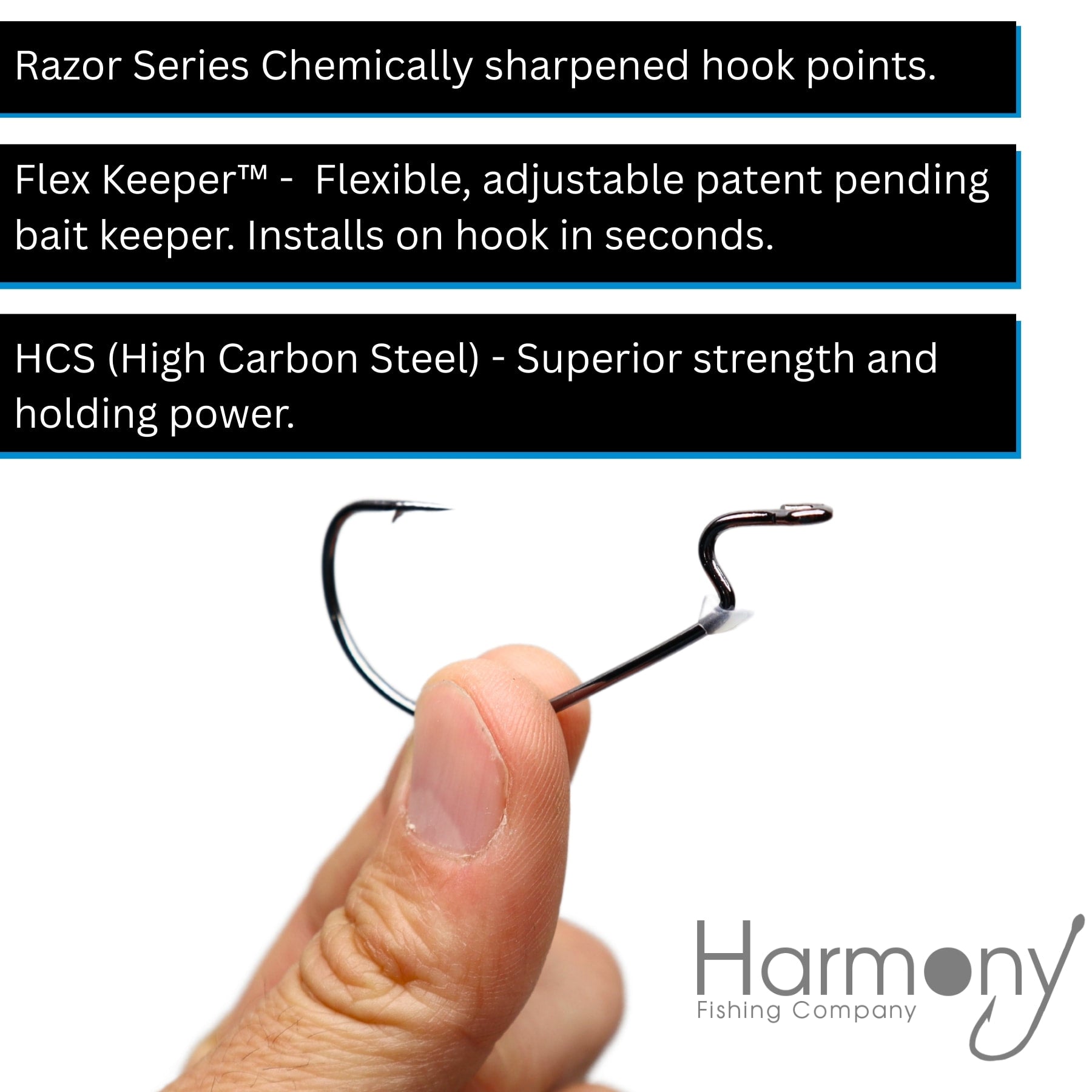Razor Series EWG Offset Hooks with Flex Keepers (10 Pack)