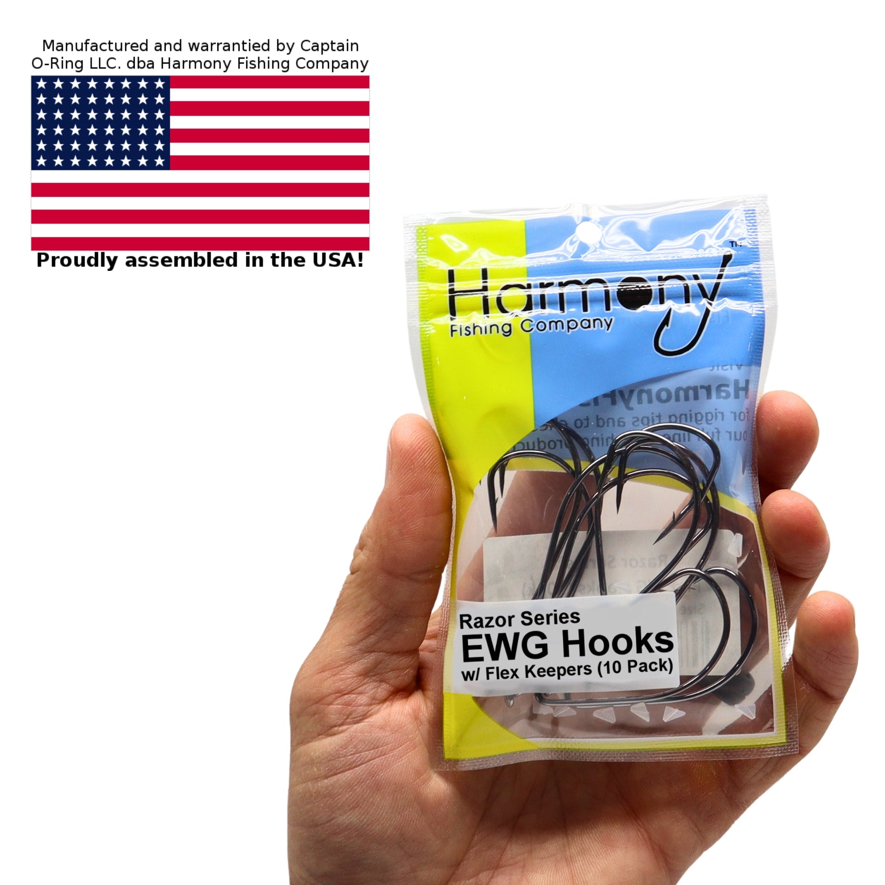 Razor Series EWG Offset Hooks with Flex Keepers (10 Pack)