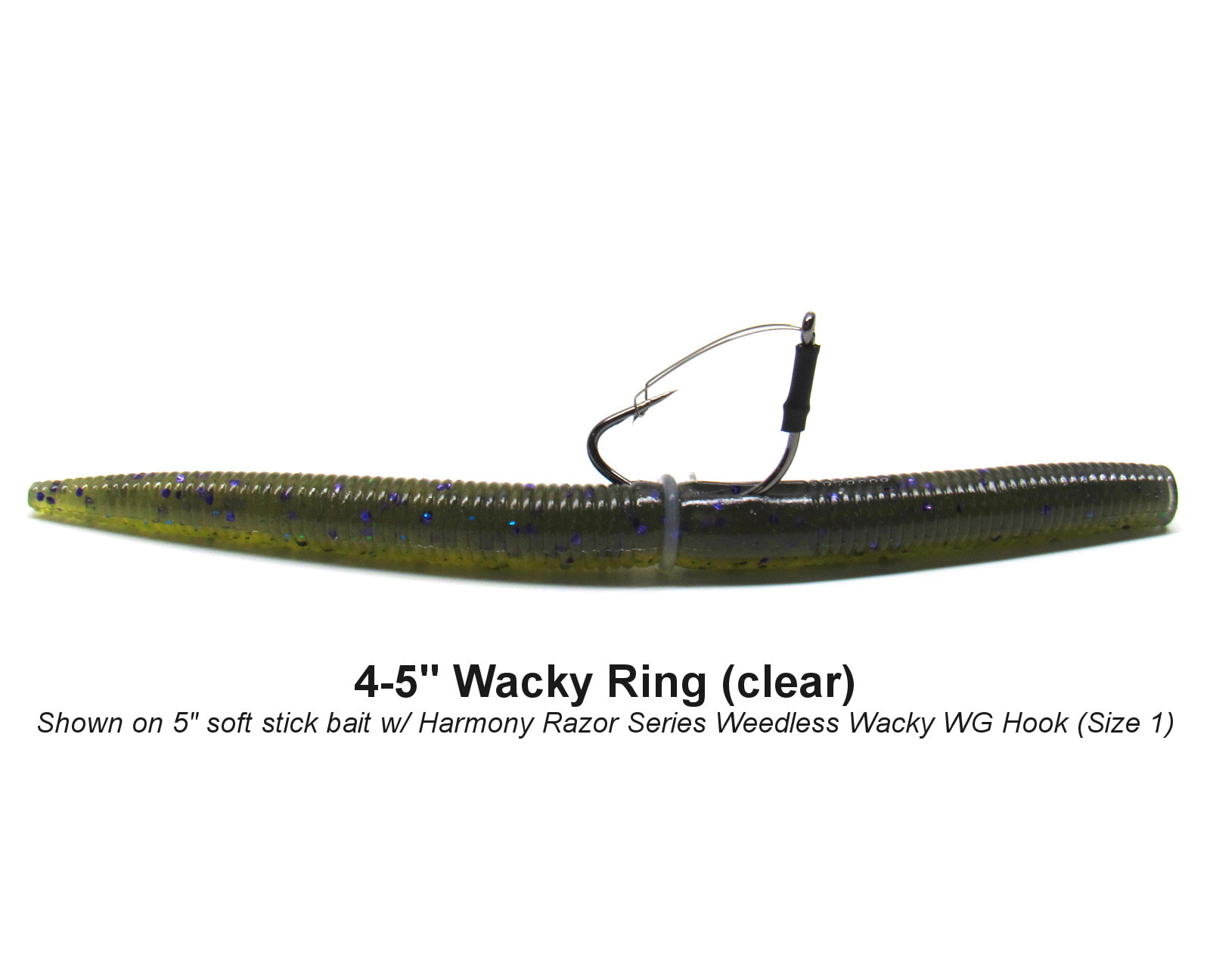 Harmony Fishing Company Wacky Rings - O-Rings for Wacky Rigging Senko/Finesse Worms 100 Orings for 3 inch Senkos/Finesse Worms [Select A Color] Clear